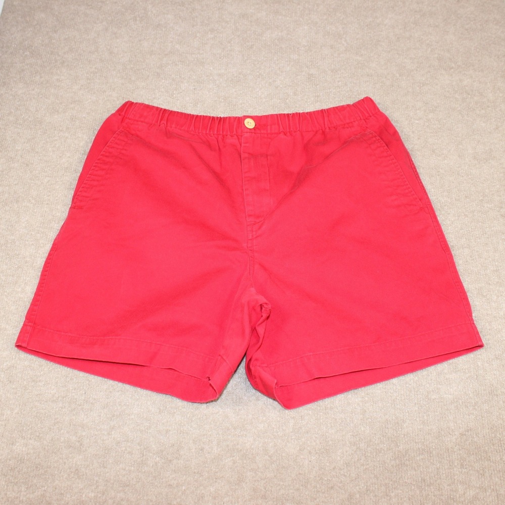 Nautica Clipper Relax Fit Shorts Mens Medium Red Elastic Waist Cotton Twill